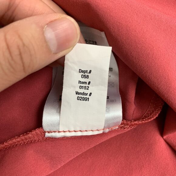 Eddie Bauer Shift Mini Dress Womens S Small Pink Notch Collar Sleeveless Jersey - Picture 11 of 14